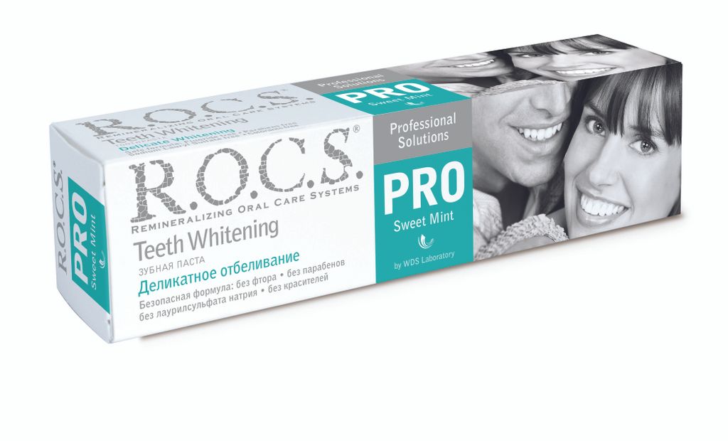 фото упаковки ROCS PRO Зубная паста Деликатное отбеливание Сладкая мята