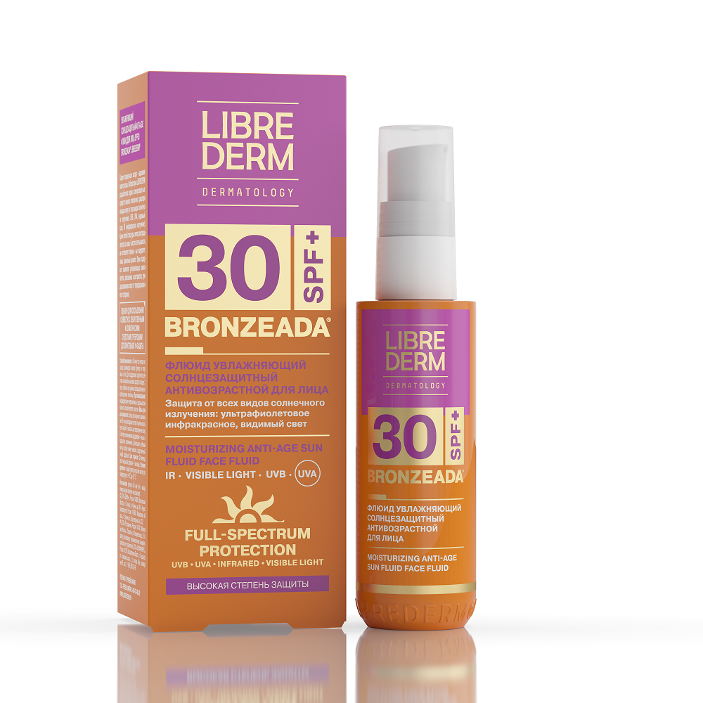фото упаковки Librederm Bronzeada Флюид для лица солнцезащитный SPF30