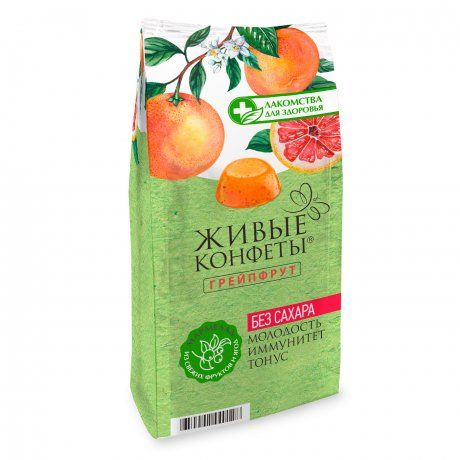 фото упаковки Живые конфеты Мармелад грейпфрут без сахара