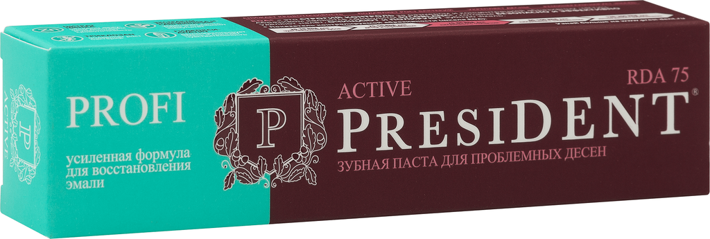 фото упаковки PresiDent Profi Active зубная паста 75 RDA