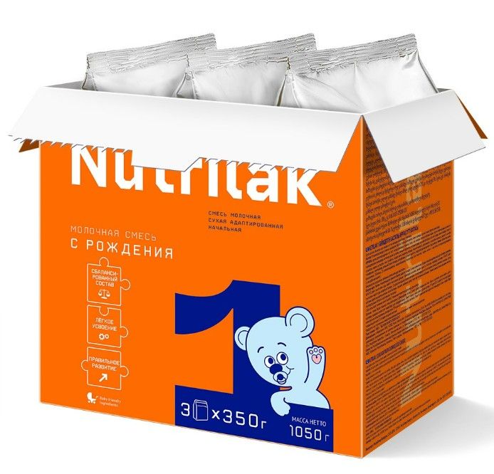 Nutrilak 1 Смесь сухая молочная адаптированная, смесь молочная сухая, для детей от 0 до 6 месяцев, 1050 г, 1 шт.
