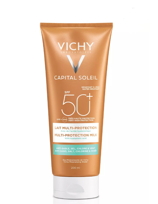 Vichy Capital Soleil Солнцезащитное молочко SPF50+, молочко для лица, увлажняющая, 200 мл, 1 шт.